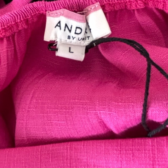 NEW Andree By Unit Sz L Boho Cottagecore Prairie Peasant Pink Cotton Blouse - Picture 13 of 13